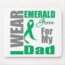 Liver Cancer I Wear Emerald Green Dad Mouse Pad