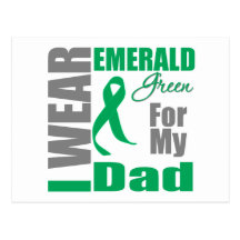 Liver Cancer I Wear Emerald Green Dad Postcard