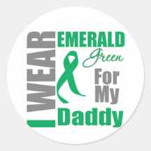 Liver Cancer I Wear Emerald Green Daddy Sticker