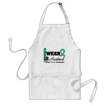 Liver Cancer I Wear Emerald Green For My Husband Aprons