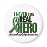 Liver Cancer NEVER KNEW A HERO 2 Grandfather Fridge Magnet