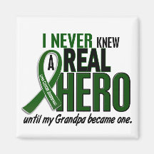 Liver Cancer NEVER KNEW A HERO 2 Grandpa Fridge Magnets