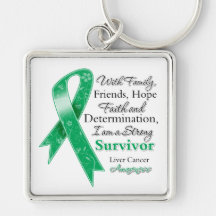 Liver Cancer Support Strong Survivor Keychains