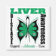 Liver Disease Awareness Butterfly Magnets
