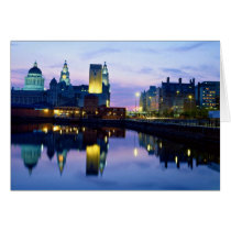 Liverpool at night, England Greeting Card