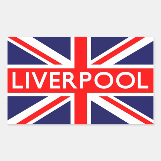 Liverpool : British Flag Rectangular Sticker | Zazzle