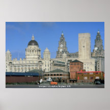 Liverpool city skyline, England, U.K. Poster