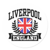 Liverpool England Round Stickers