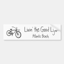 Livin la bonne vie, croiseur, plage atlantique autocollant pour voiture