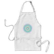 Living Green Mandala kaleidoscope apron aprons