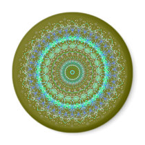 Living Green Mandala kaleidoscope fridge magnet magnets