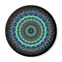 Living Green Mandala kaleidoscope fridge magnet magnets