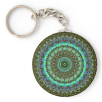 Living Green Mandala kaleidoscope keychain keychains