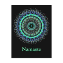 Living Green Mandala kaleidoscope Namaste postcard postcards