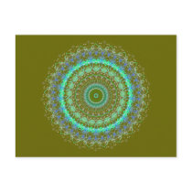 Living Green Mandala kaleidoscope postcard postcards