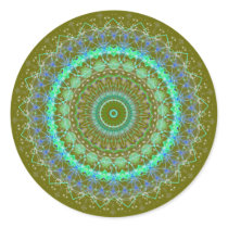 Living Green Mandala kaleidoscope stickers stickers