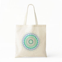 Living Green Mandala kaleidoscope tote bag bags