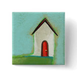 Living on the edge - adorable little house art buttons