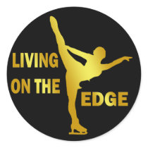 LIVING ON THE EDGE ROUND STICKER