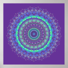 Living Purple Mandala kaleidoscope poster print