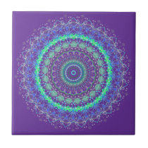 Living Purple Mandala kaleidoscope tile tiles