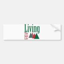 Living the Good Life Christmas Tree Design Bumper Sticker