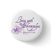 Living with Fibromyalgia Pinback Buttons