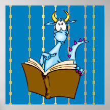 Livre de lecture de dragon affiches