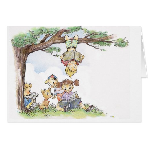 Livres de lecture d'enfants cartes de vœux