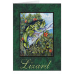 Lizard card with moss