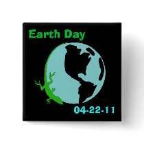 Lizard Earth Day 2011 Button
