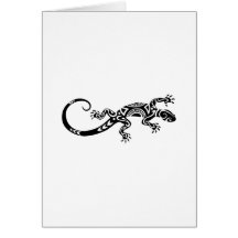 lizard Maori tattoo Greeting Card