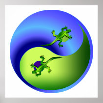 Lizard Yin Yang Posters