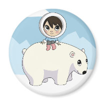 Lizzie and Frosting Fridge Magnets