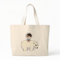 Lizzy and Frosting the Polar Bear Canvas Bags