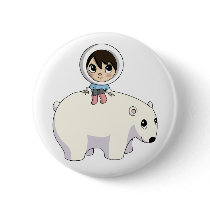 Lizzy and Frosting the Polar Bear Buttons