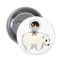 Lizzy and Frosting the Polar Bear Buttons