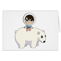 Lizzy and Frosting the Polar Bear Greeting Cards