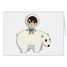 Lizzy and Frosting the Polar Bear Greeting Cards