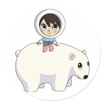 Lizzy and Frosting the Polar Bear Stickers