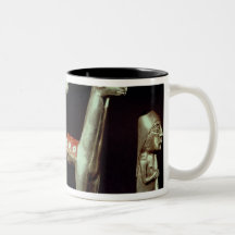 Llama, alpaca and woman mugs