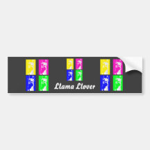 Llama Blocks in Bright Colours on everything Bumper Sticker