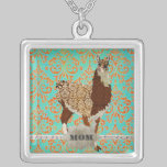 Llama Damask Mom  Necklace necklaces
