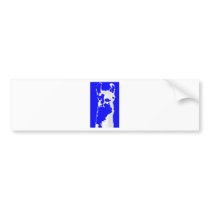 llama head in marine blue bumper stickers
