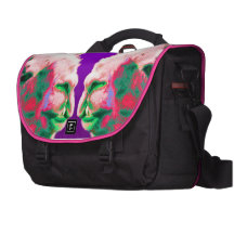 Llama Heads in a Bright Contemporary Graphic Laptop Messenger Bag