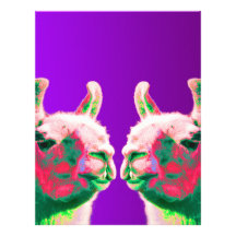 Llama Heads in a Bright Contemporary Graphic Customized Letterhead