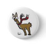 Llama in Scarf Button