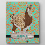 Llama  Love Damask Plaque plaques