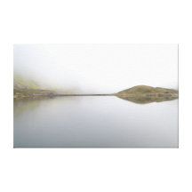 Llyn Llydaw dans la brume en hausse dans Snowdonia Toile Tendue Sur Châssis