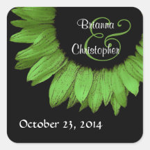 Lme Green Sunflower Wedding Sticker